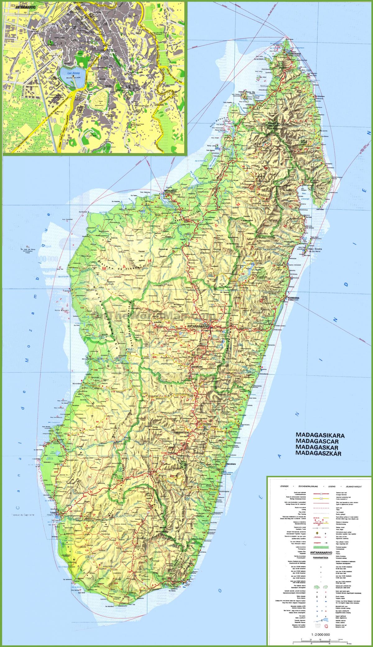 რუკაზე აჩვენებს მადაგასკარი