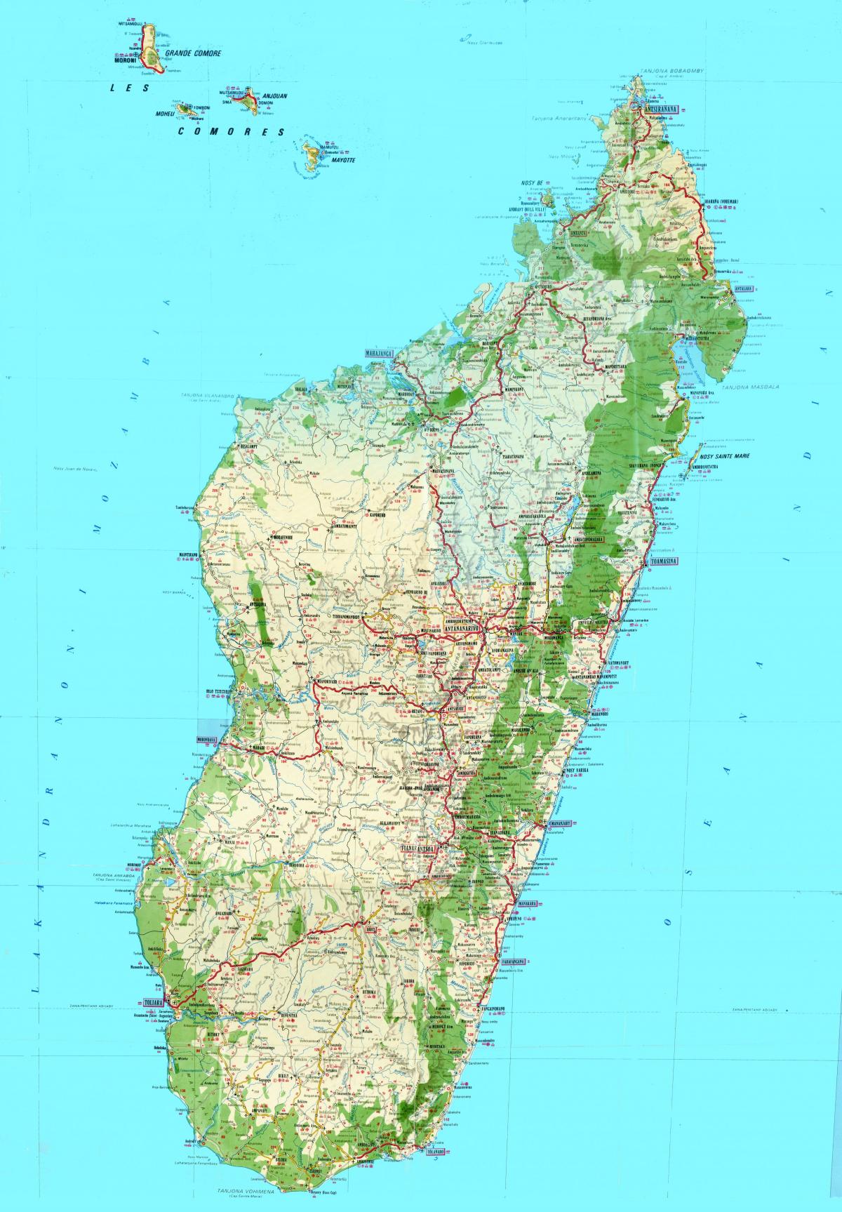 რუკა მადაგასკარი ტოპოგრაფიული